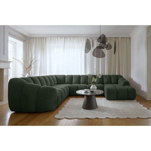 Sötétzöld sarokkanapé (bal oldali-U alakú) Shell – Miuform-image-1