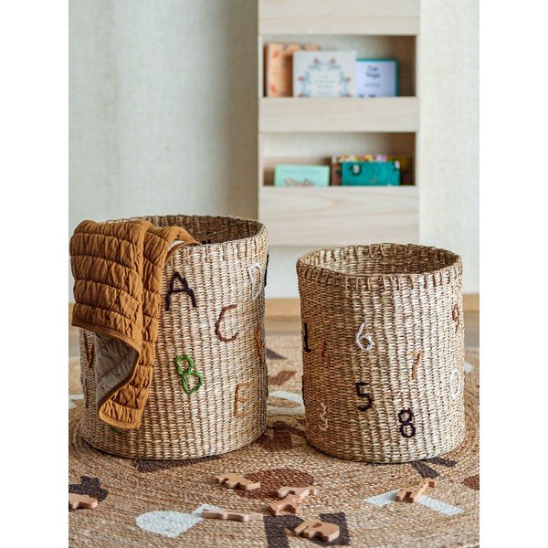 Natúr színű tengerifű játéktároló kosár szett 2 db-os ø 35x38 cm Dinne – Bloomingville Mini-image-3