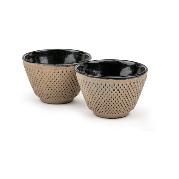 Bézs öntöttvas csésze szett 2 db-os 100 ml Xilin – Bredemeijer