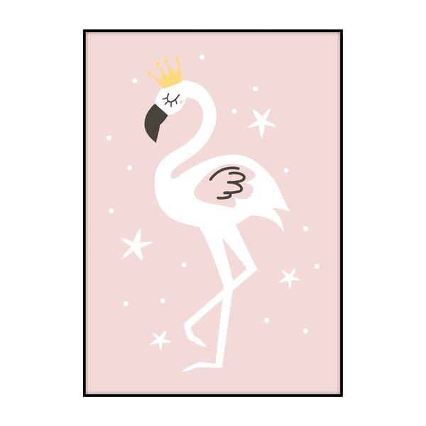 Flamingo With Crown plakát, 40 x 30 cm - Imagioo