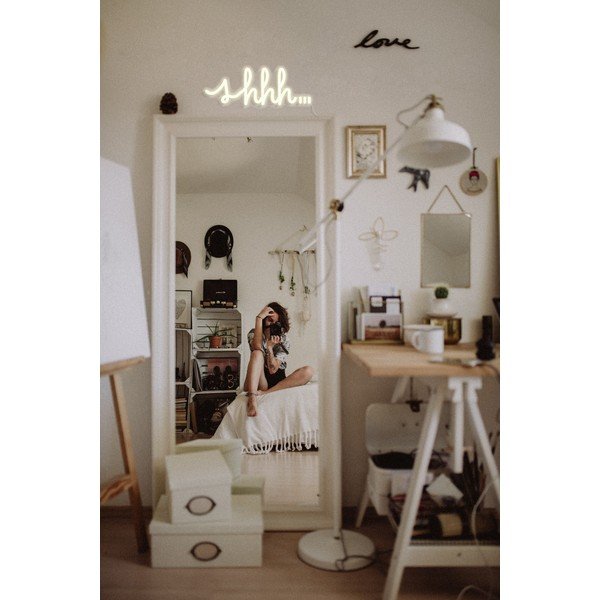 Shhh sárga világító fali dekoráció, 40 x 16 cm - Candy Shock-image-3