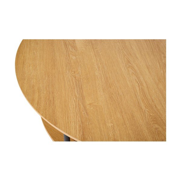 Natúr színű kerek dohányzóasztal tölgyfa dekorral ø 80 cm Pensacola – Unique Furniture-image-3