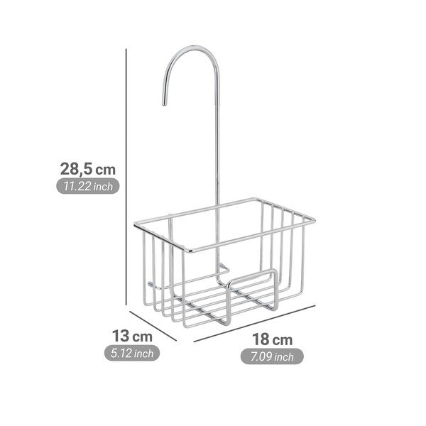 Fényes ezüstszínű függő rozsdamentes acél fürdőszobai polc Milito – Wenko-image-4