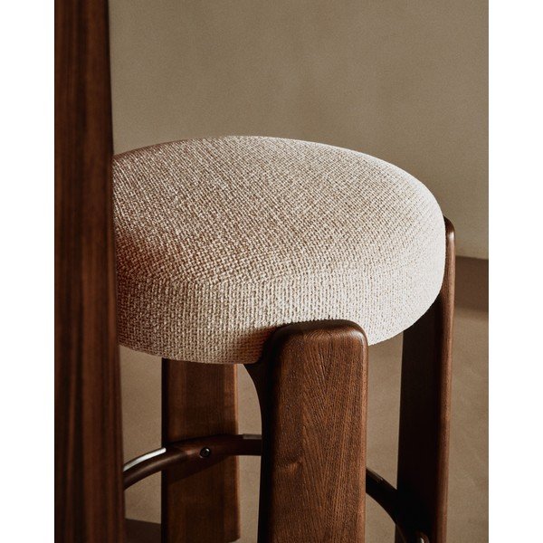 Bézs-sötét natúr színű kőrisfa bárszék (ülésmagasság 65 cm) Granite – Kave Home-image-3