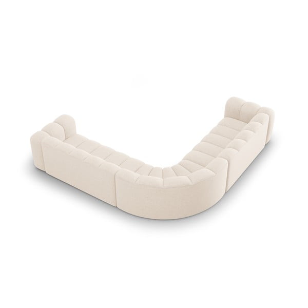 Krémszínű zsenília moduláris sarokkanapé Lupine – Micadoni -image-3