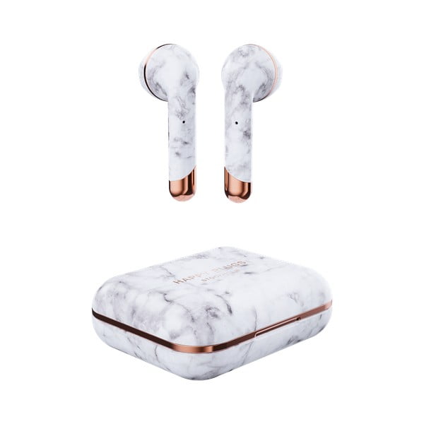 Marble fehér vezeték nélküli fülhallgató - Happy Plugs Air 1