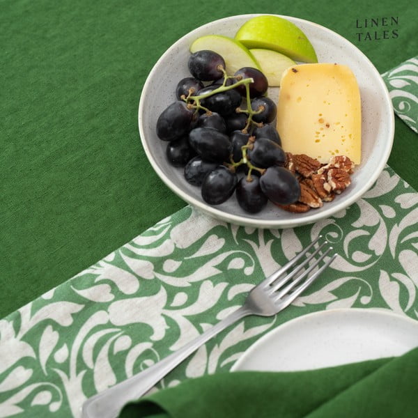 Len asztali futó 40x200 cm True Green – Linen Tales-image-1