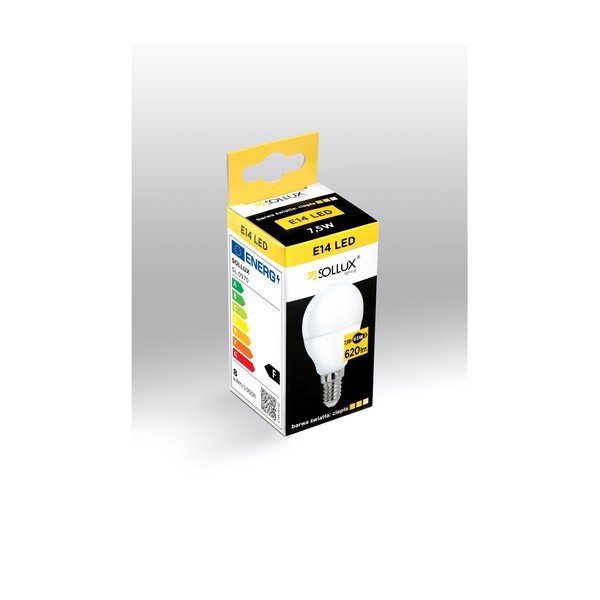 Meleg fehér LED izzó E14, 7,5 W – Sollux-image-1