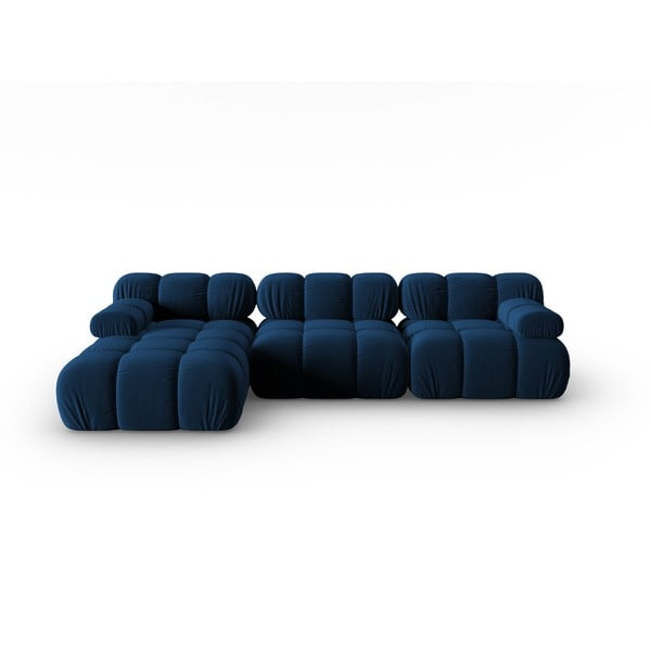Kék bársony kanapé 285 cm Bellis – Micadoni Home