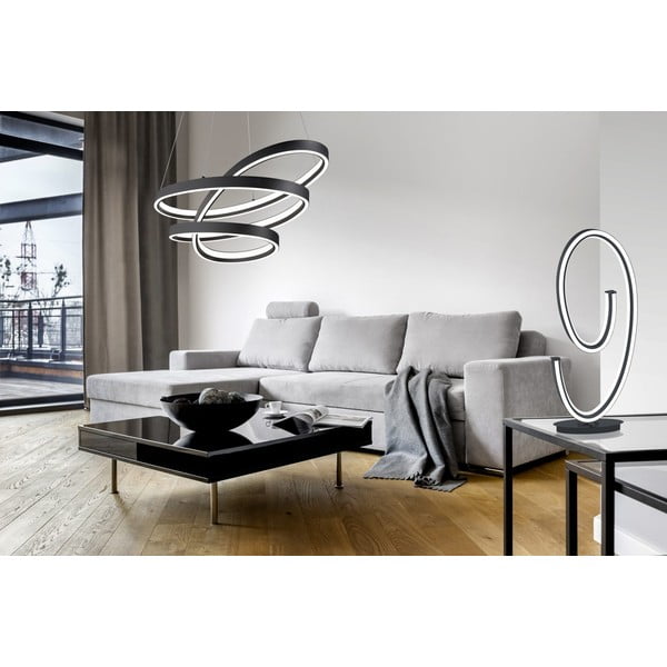 Fekete LED függőlámpa hangvezérléssel-mobil alkalmazás vezérléssel, fém búrával Ciola – CINQUE-image-1