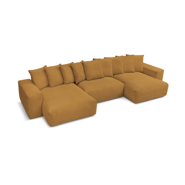 Mustársárga kordbársony sarokkanapé Voltaire – Bobochic Paris-image-4