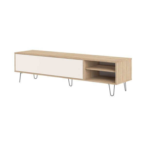 Krémszínű TV-állvány tölgyfa dekorral 165x44 cm Aero - TemaHome -image-2