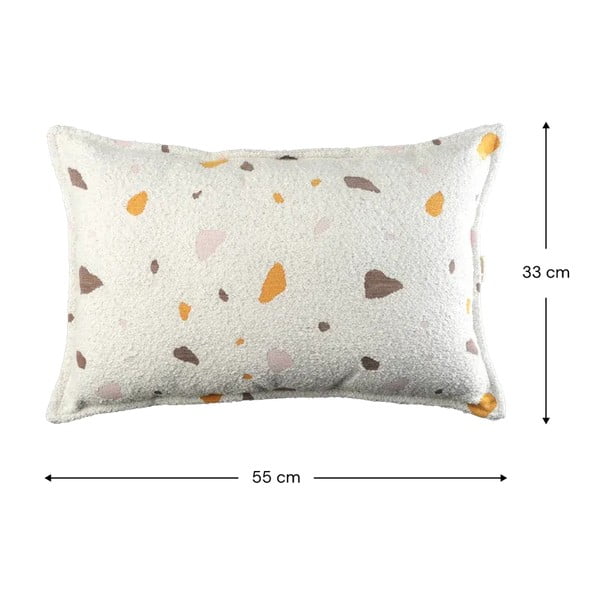 Krémszínű buklé-zsenília párna gyerek kanapéhoz Terrazzo Bolster – Wigiwama-image-2