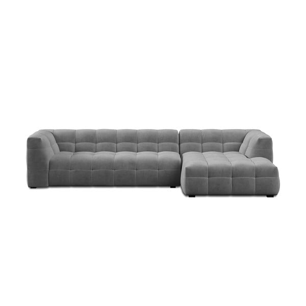Vesta szürke bársony kanapé, jobb oldali - Windsor & Co Sofas