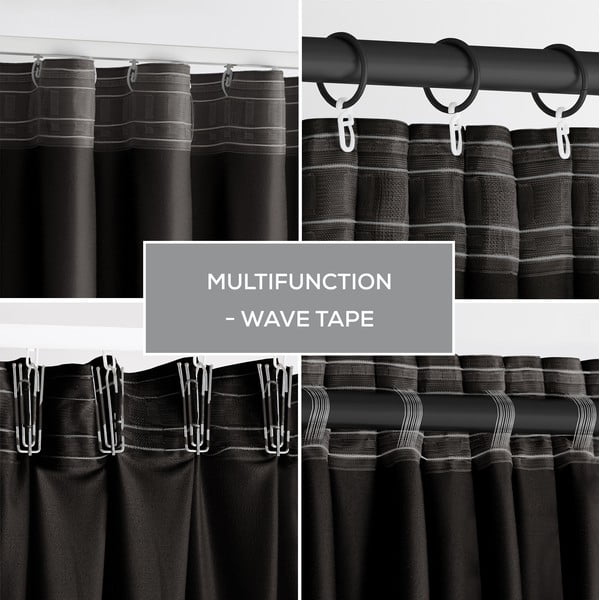 Fekete bársony dimout (részleges sötétítő) függöny 140x270 cm – Restilo-image-4