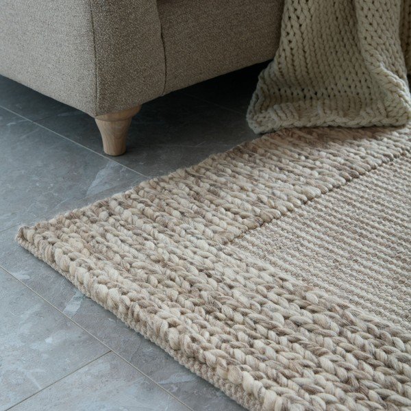 Natúr színű kézi szövésű gyapjúkeverék szőnyeg 160x230 cm Rue – Flair Rugs-image-2
