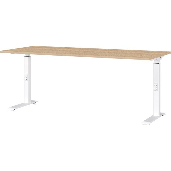 Állítható íróasztal tölgyfa dekoros asztallappal 80x180 cm Downey – Germania