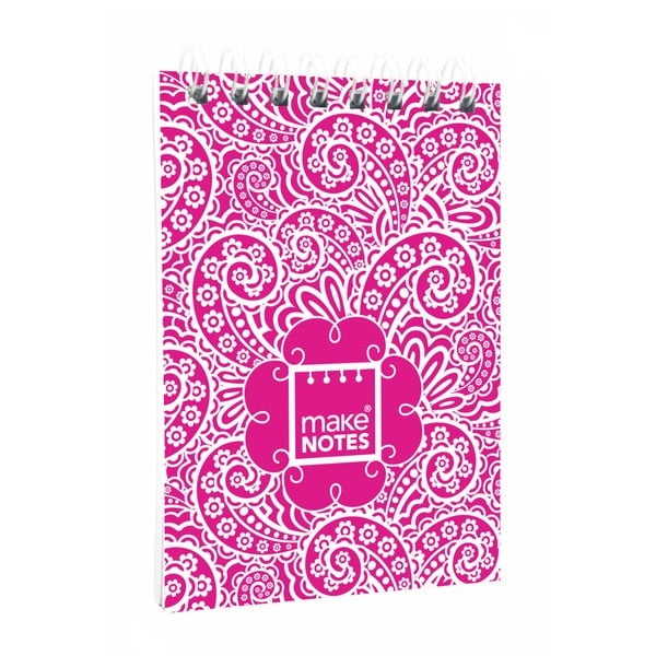 Paisley One rózsaszín jegyzettömb, A7, 64 lap - Makenotes