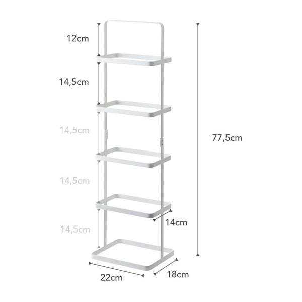Fehér fém cipőtartó állvány Tower Shoe Rack – YAMAZAKI-image-4