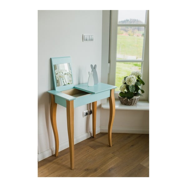 Dressing Table rózsaszín fésülködőasztal tükörrel, hosszúság 65 cm - Ragaba-image-3