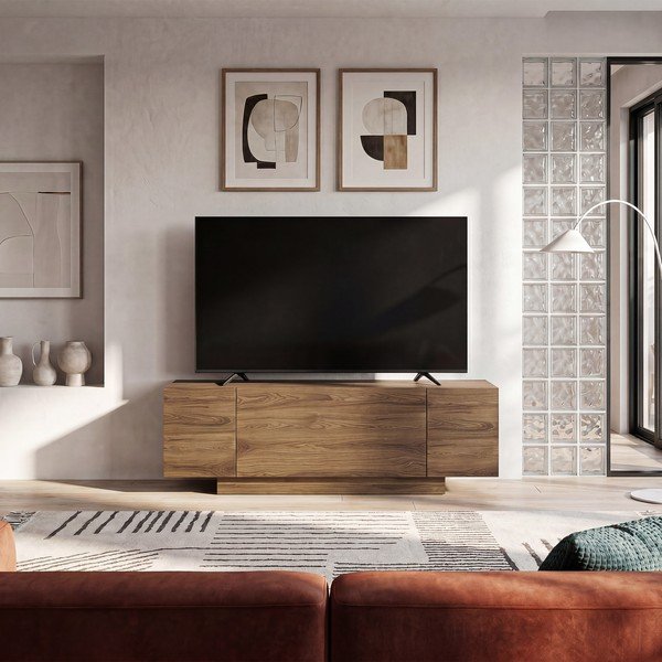 Natúr színű TV-állvány tölgyfa dekorral 140x45x40 cm Victor – Marckeric-image-1