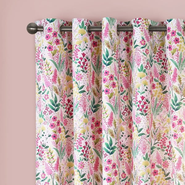 Rózsaszín függöny szett 2 db-os 168x229 cm Tilly Floral – Catherine Lansfield