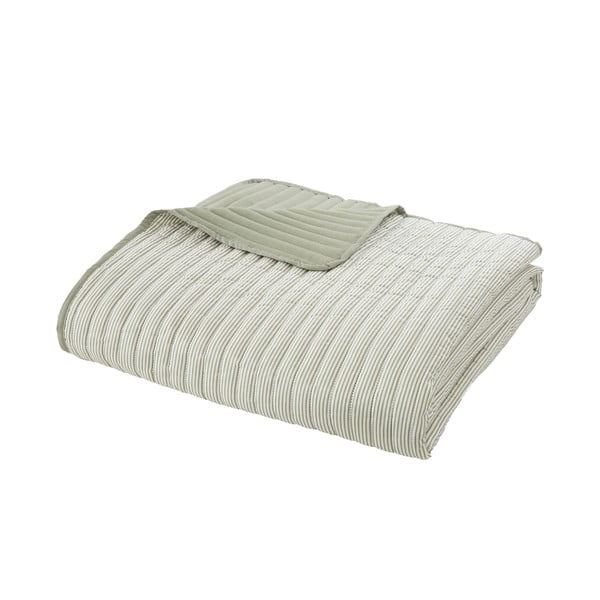 Zöld steppelt ágytakaró 220x230 cm Stripe – Catherine Lansfield