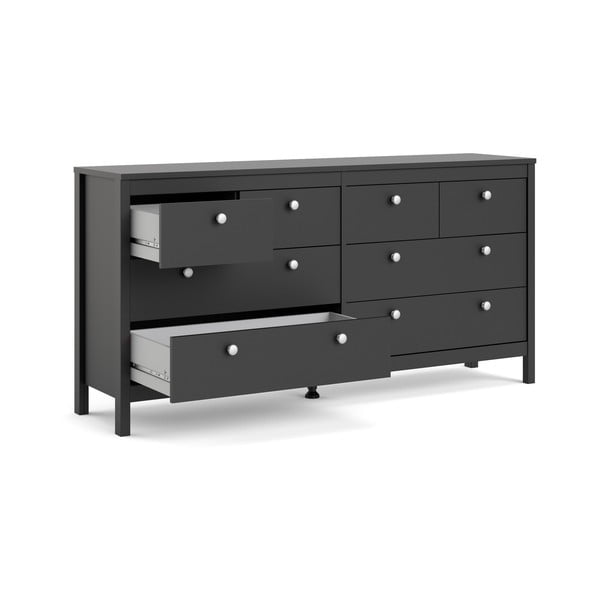 Fekete alacsony komód 159x80 cm Madrid – Tvilum-image-3