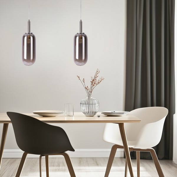 Antracitszürke LED függőlámpa üveg búrával ø 13 cm Fiuggi – Candellux Lighting-image-4