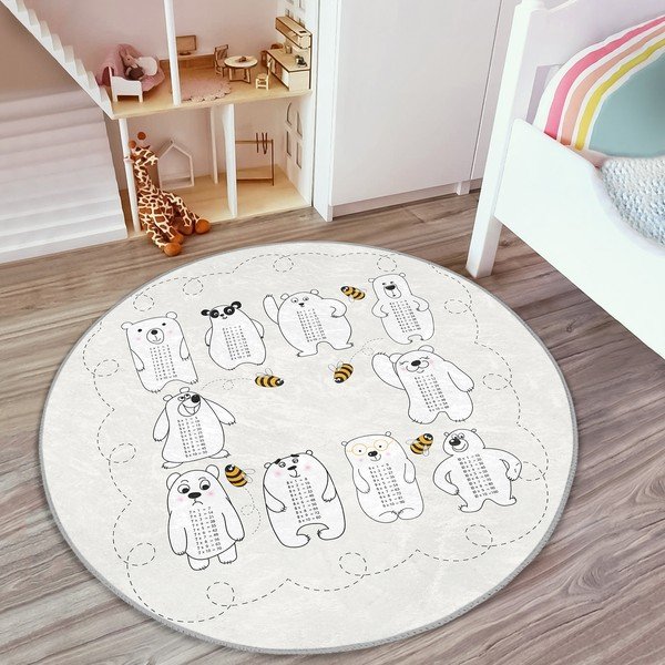 Krémszínű gyerek szőnyeg ø 100 cm Comfort – Mila Home-image-1