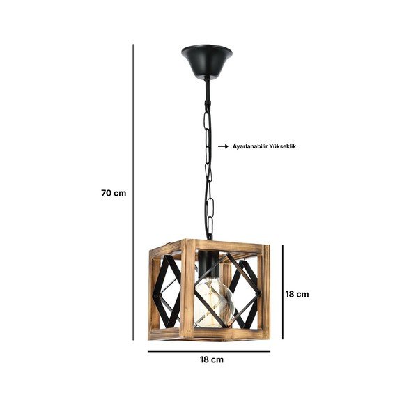 Zikzak Rustik fenyőfa függőlámpa-image-2