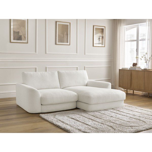 Fehér buklé sarokkanapé (jobb oldali-heverő résszel) Leonore – Bobochic Paris-image-3