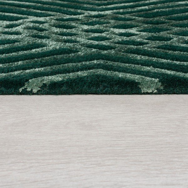 Diamonds zöld gyapjú szőnyeg, 160 x 230 cm - Flair Rugs-image-3