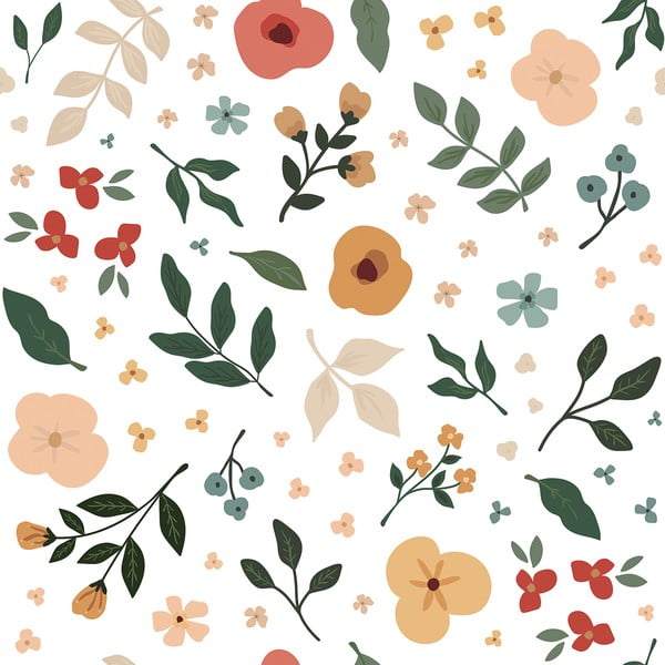 Gyerek tapéta 10 m x 50 cm Floral Silhouettes – Lilipinso