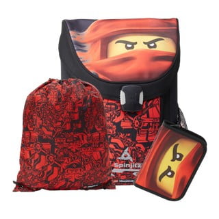 Ninjago Easy piros iskolatáska, tolltartó és tornazsák szett - LEGO®