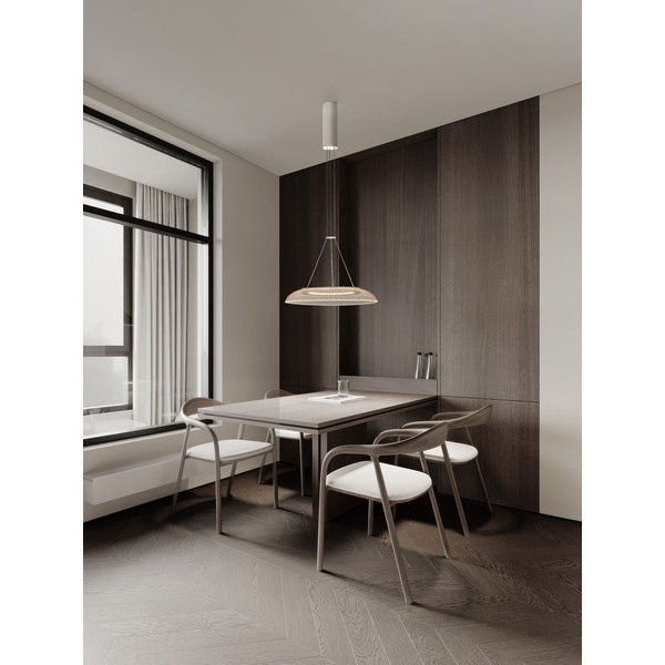 Matt fehér alumínium LED függőlámpa akrilüveg búrával ø 40 cm Mantle – Nova Luce-image-2