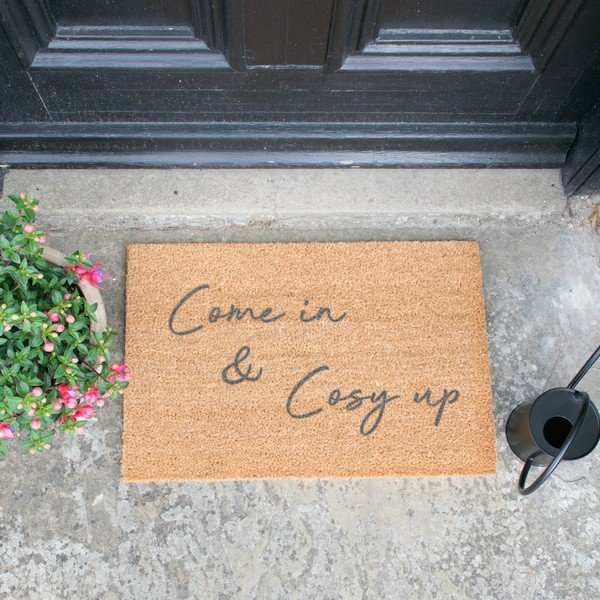 Come In & Cosy Up természetes kókuszrost lábtörlő, 40 x 60 cm - Artsy Doormats-image-1