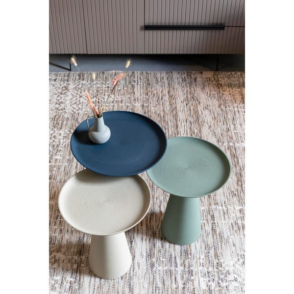 Ringar bézs alumínium tárolóasztal, ø 39,5 cm - White Label-image-1