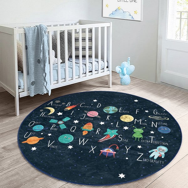 Sötétkék gyerek szőnyeg ø 100 cm Comfort – Mila Home-image-1