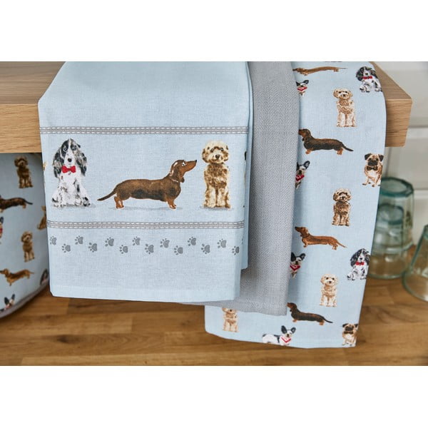 Pamut konyharuha szett 3 db-os 45x65 cm Curious Dogs – Cooksmart ®-image-1