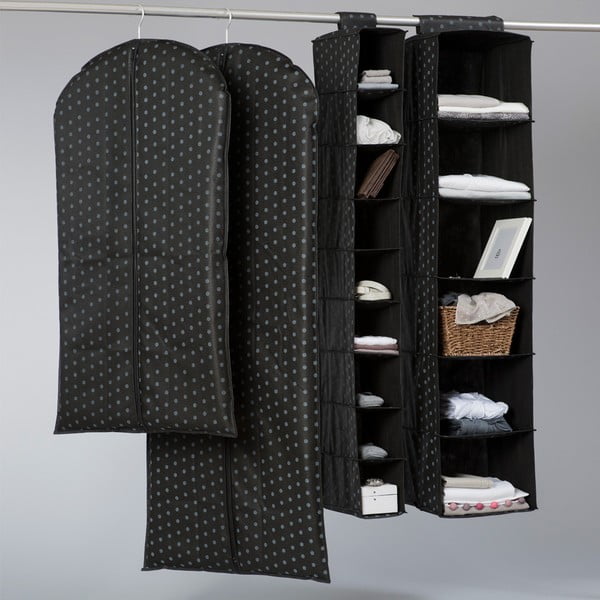 Garment fekete felfüggeszthető szervező 9 rekesszel - Compactor-image-1