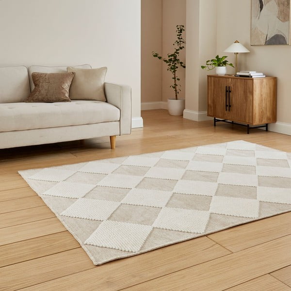 Fehér-bézs mosható szőnyeg 160x230 cm Lyna Beige&White – Think Rugs-image-2