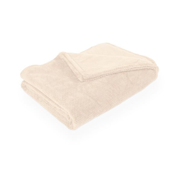 Elefántcsont színű mikroplüss takaró 150x200 cm Pippa – Tiseco Home Studio