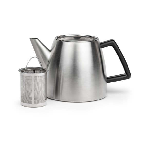Ezüstszínű rozsdamentes acél teáskanna szűrővel 1,1 l Duet Odense – Bredemeijer-image-1