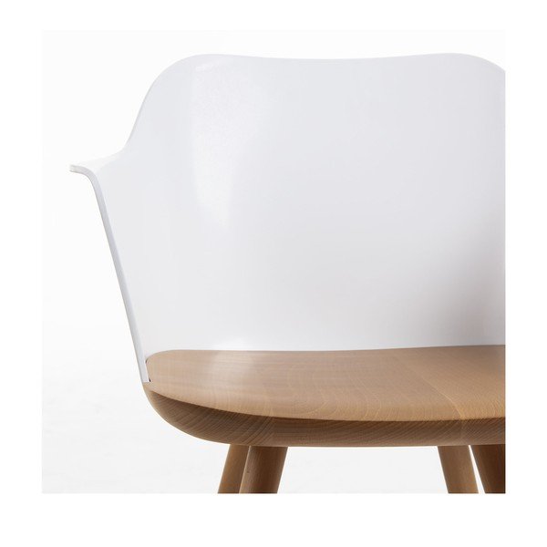 Klam fehér fotel tölgyfa lábakkal - Kave Home-image-4