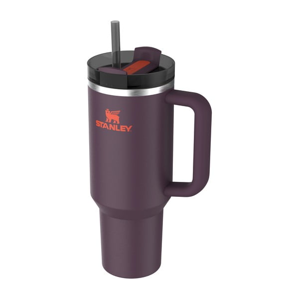 Sötétlila rozsdamentes acél termosz szívószállal 1,18 l Quencher H2.0 FlowState Tumbler Plum – Stanley-image-2