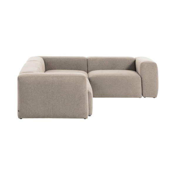 Bézs zsenília sarokkanapé Blok – Kave Home-image-3