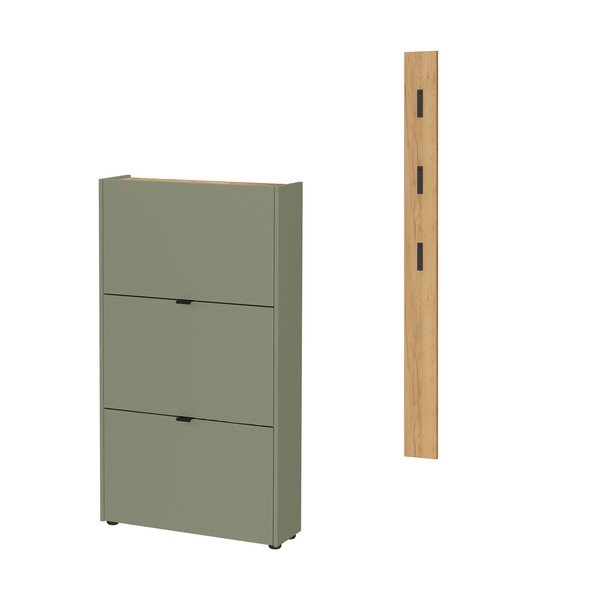 Natúr színű-szürkésbarna előszoba bútor 101x200x22 cm Ameca – Germania