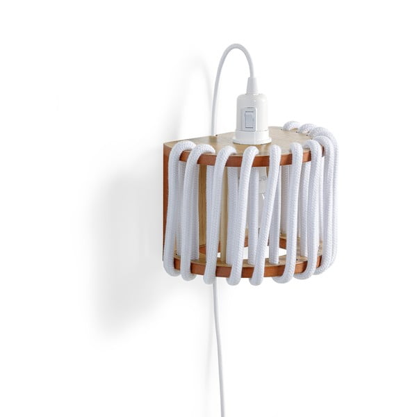 Macaron fehér falilámpa fa szerkezettel, hossz 20 cm - EMKO-image-3