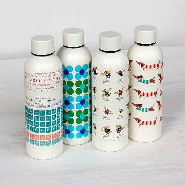 Krémszínű rozsdamentes acél utazó ivópalack 500 ml Periodic Table – Rex London-image-2